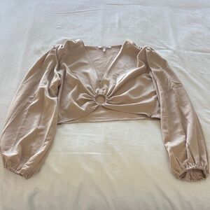 BCBGeneration Beige Ring Detail Blouse